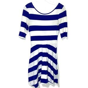 French Connection Blue White Striped Nautical Dress Women’s Size 2